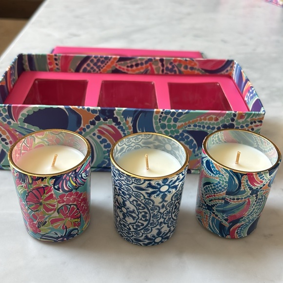 New Lilly Pulitzer 3 Piece Candle Set - So Juicy! - Picture 4 of 6